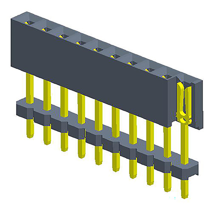 2.00mmFemale Header  single Row  180° Y-type with plastic